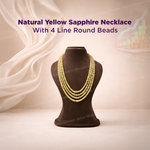Natural Yellow Sapphire 4 Line Necklace for Wealth, Success & Prosperity