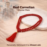 Red Carnelian Crystal Mala - Abhimantrit & Certified