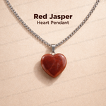 Red Jasper Heart Pendant Abhimantrit For Strength Grounding