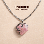 Rhodonite Heart Pendant Abhimantrit For Emotional Healing Balance