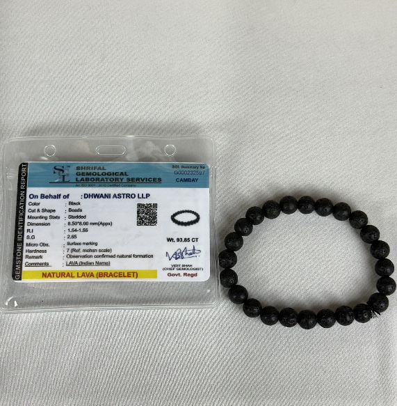 Grounding, Stability and Energy Booster Bracelet: Lava Stone Bracelet - Abhimantrit & Certified