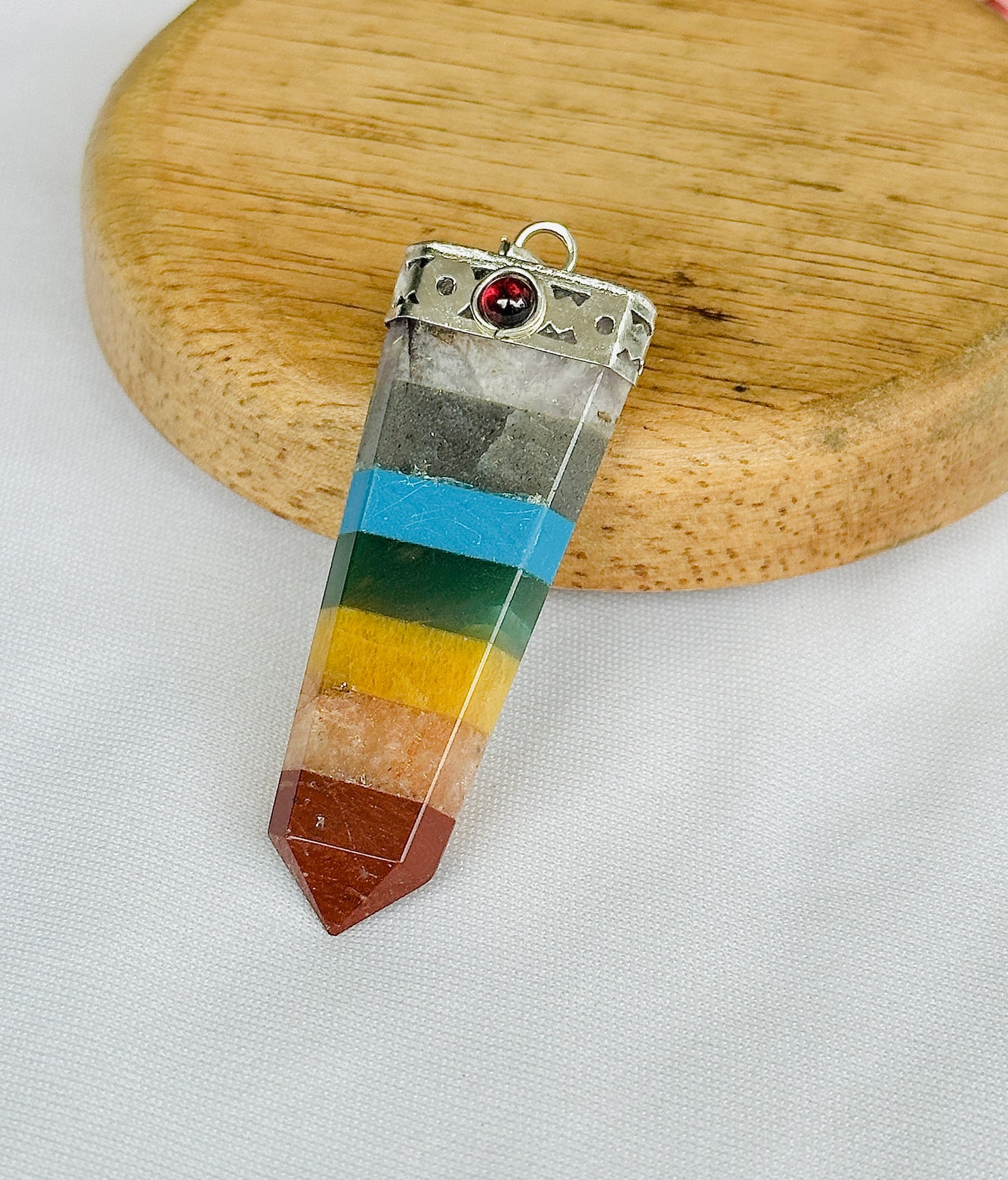 Seven Chakra: Multi - Stone Pendant - Abhimantrit & Certified