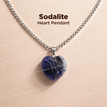 Sodalite Heart Pendant Abhimantrit For Clarity Communication