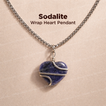 Sodalite Heart Wrapped Pendant - Ahbimantrit & Certified