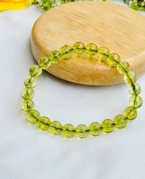 Stress Relieve and Removes Tension: Peridot Bracelet Abhimantrit Certified