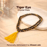 Tiger Eye Crystal Mala - Abhimantrit & Certified