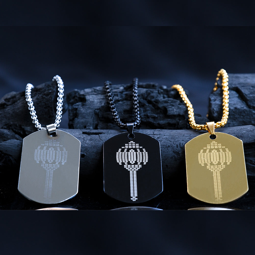 Ram Ram Engraved Gada Pendant (Blessing & Protection) - Abhimantrit