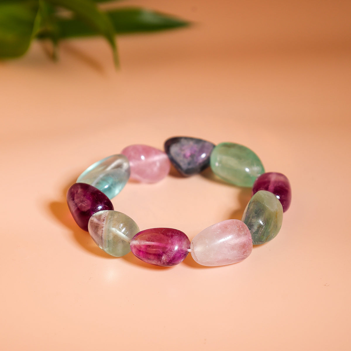 Multi Flourite Tumble Bracelet - Abhimantrit & Certified