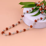 Silver OM With Rudraksha Mala