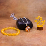 Yellow Citrine Bracelet & Pendant With Tree (Combo)