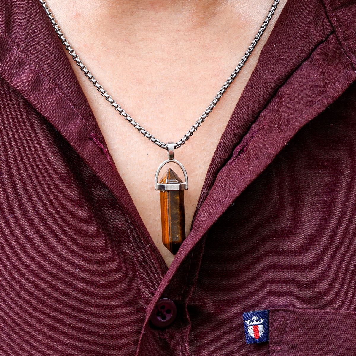 Tiger Eye Pen Shape Pendant