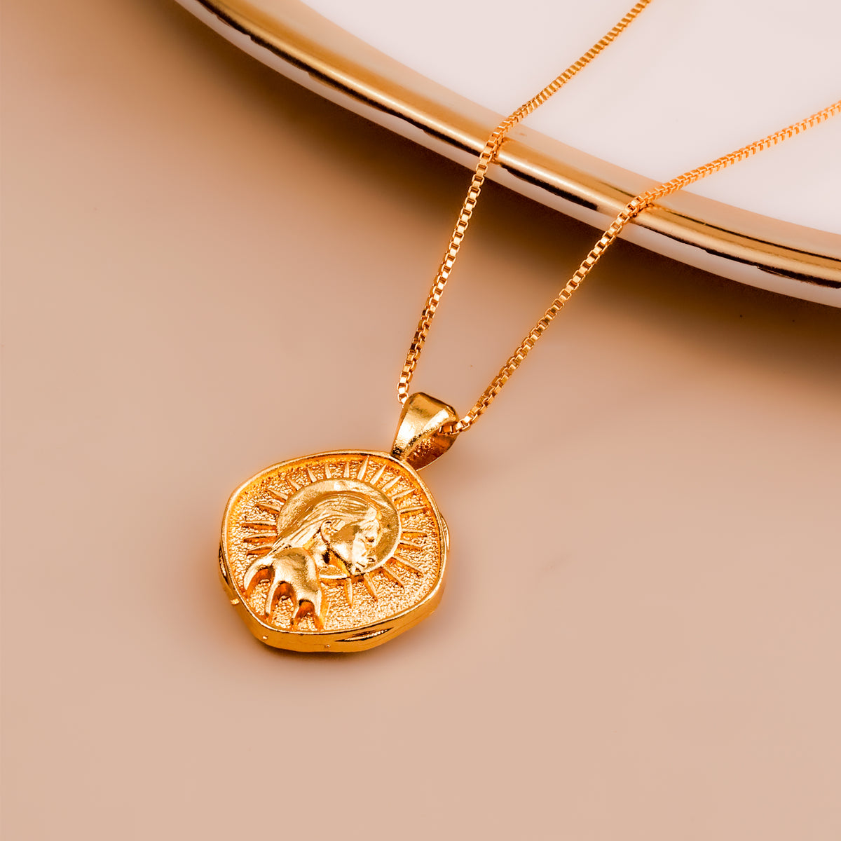 Virgo Zodiac Sing Gold Plated Pendant