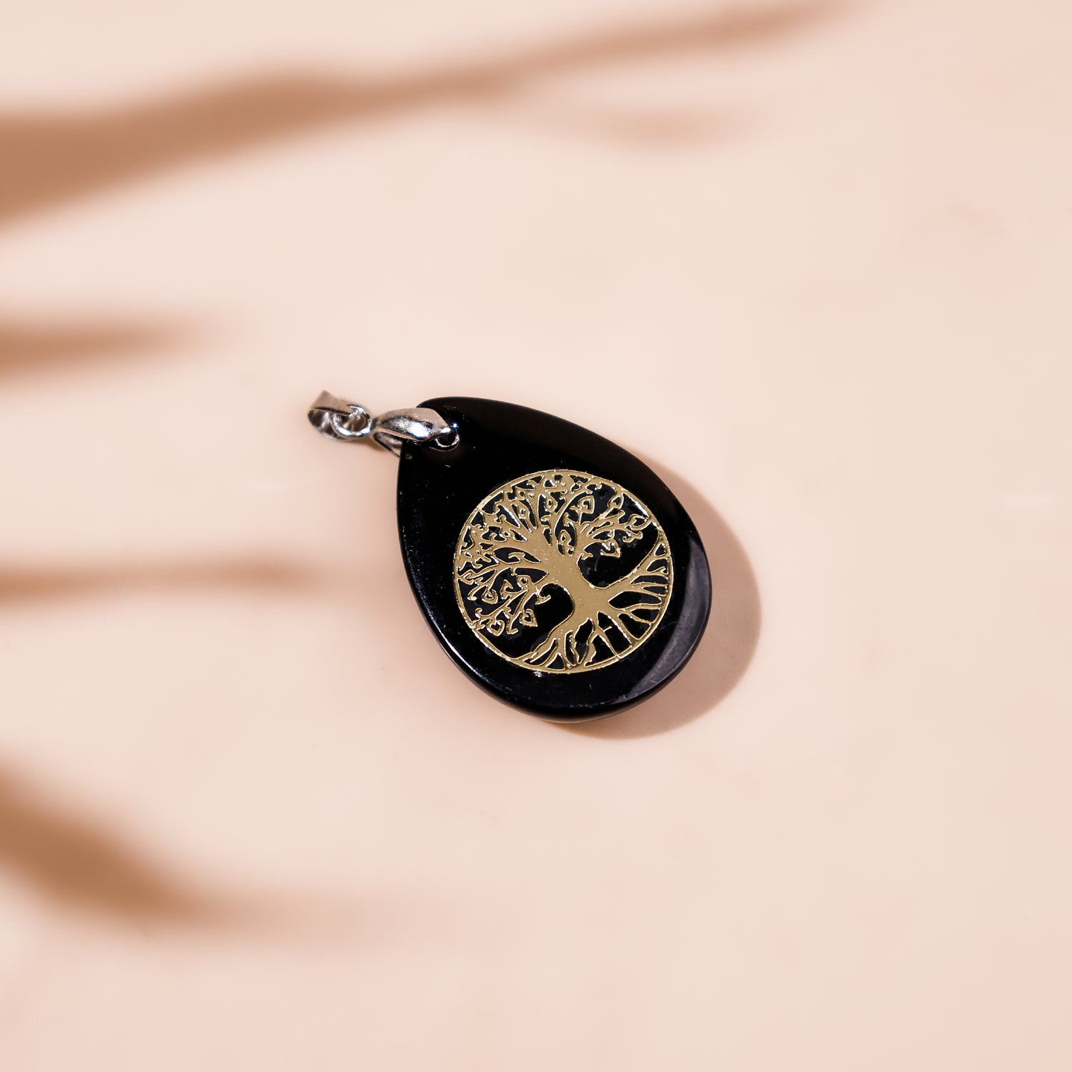 Black Obsidian Life of Tree Pendant - Abhimantrit & Certified