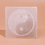 Yin & Yang Selenite Plate Square