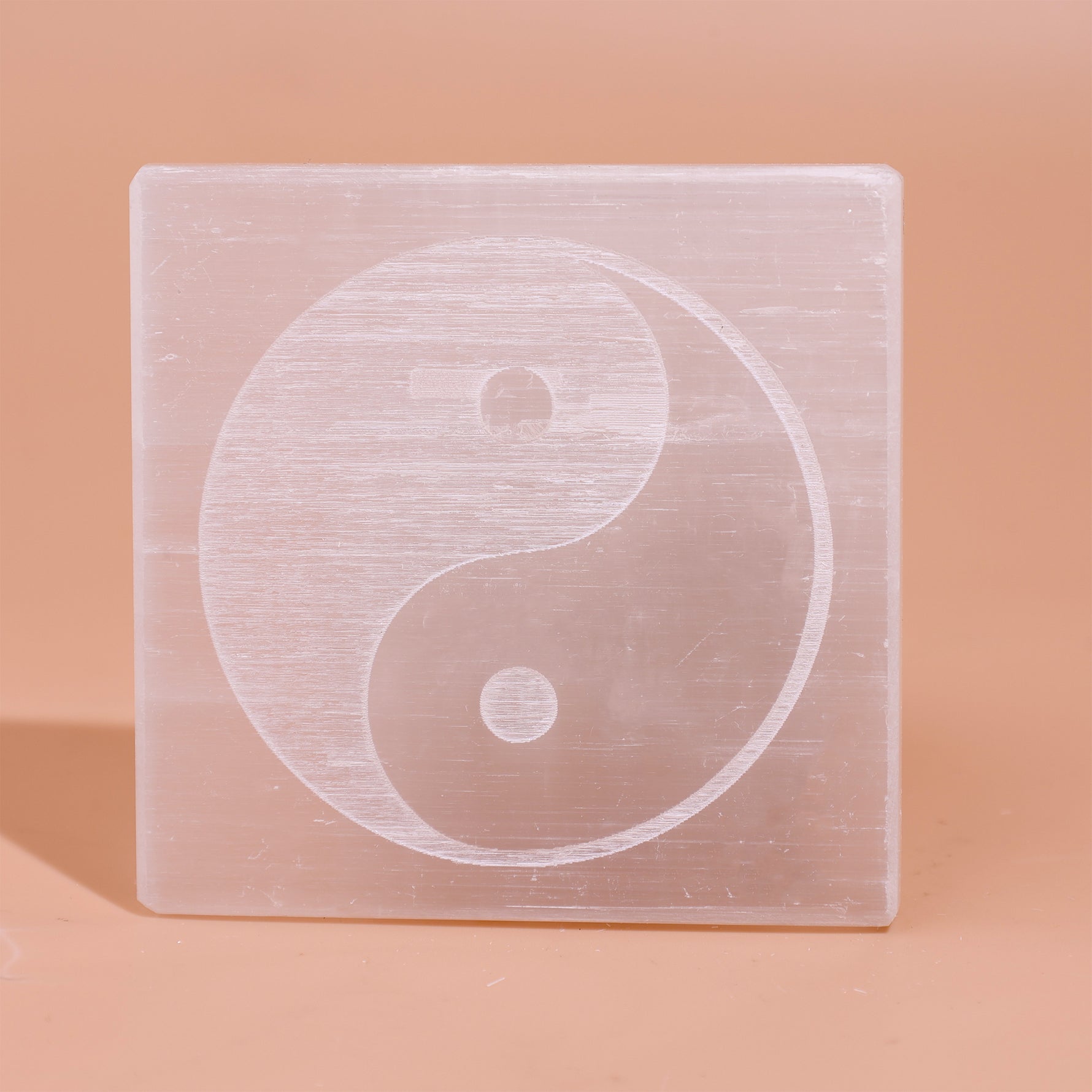 Yin & Yang Selenite Plate Square