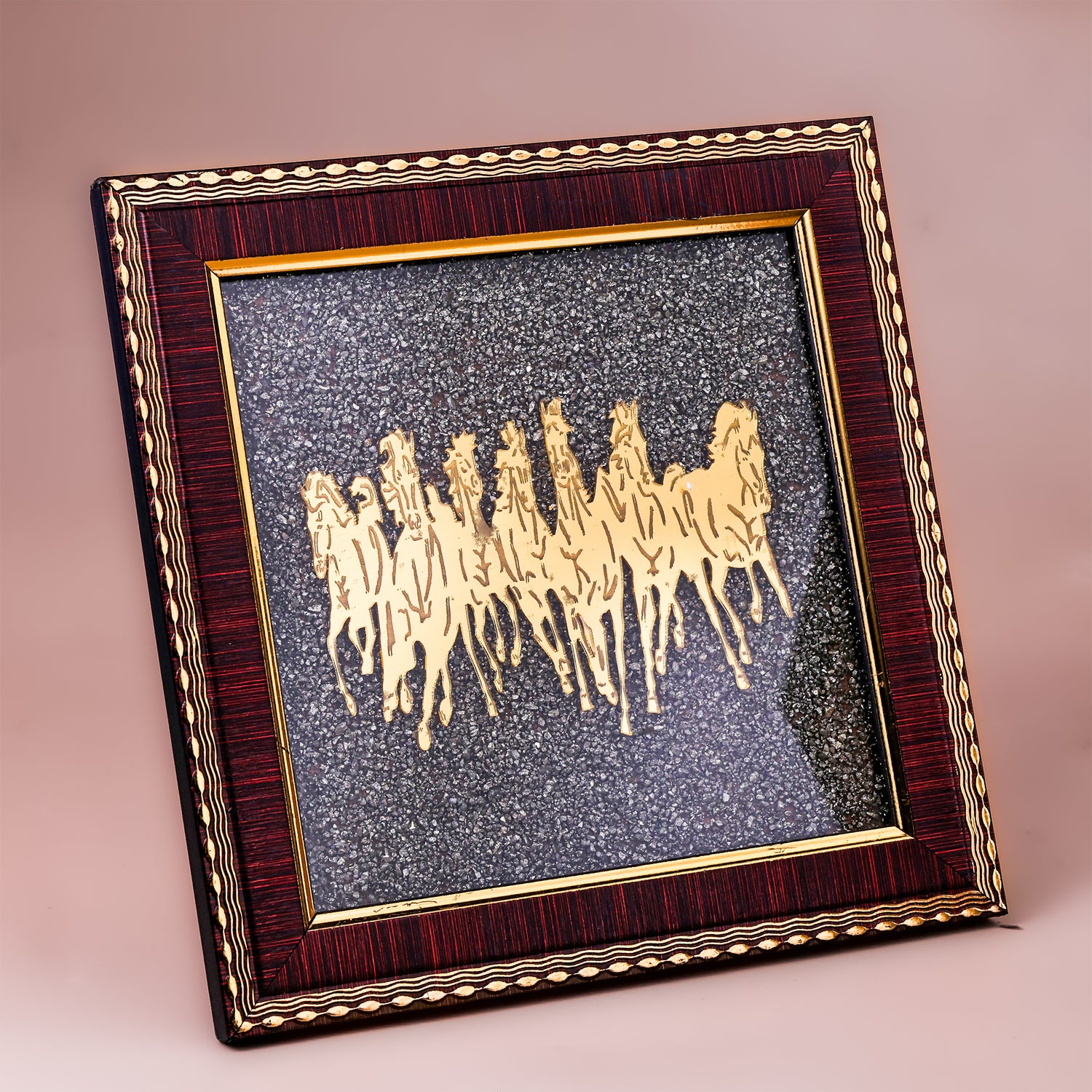 7 Horses Raw Pyrite Frame - Abhimantrit
