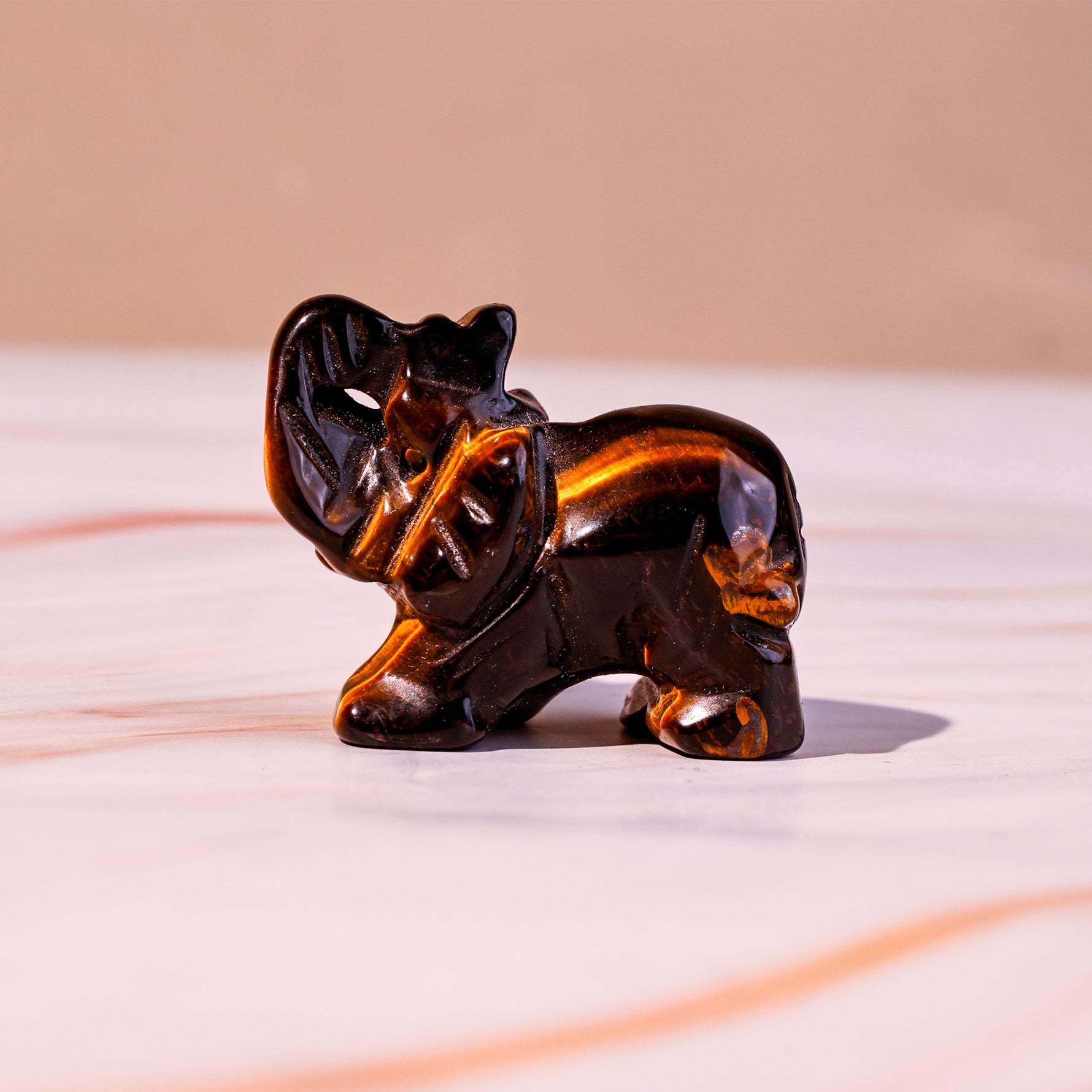 Tiger Eye Crystal Elephant