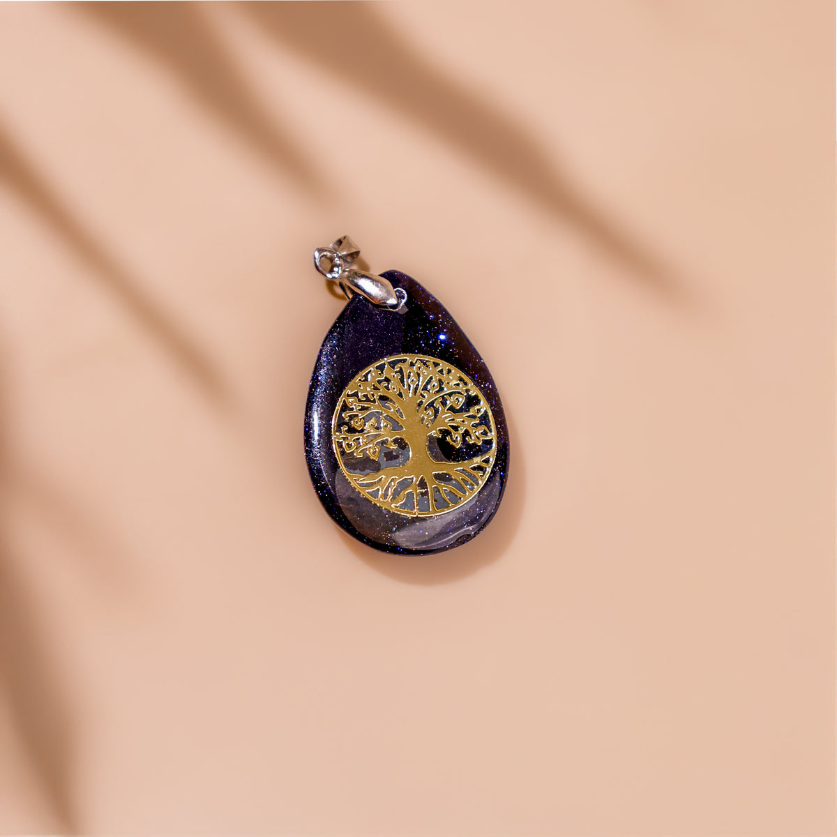 Blue Sunstone Life of Tree Pendant