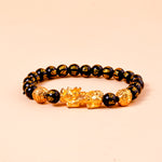 Finance & Wealth Enhancer: Feng shui Black Obsidian with Pixu Bracelet  - Abhimantrit & Certified