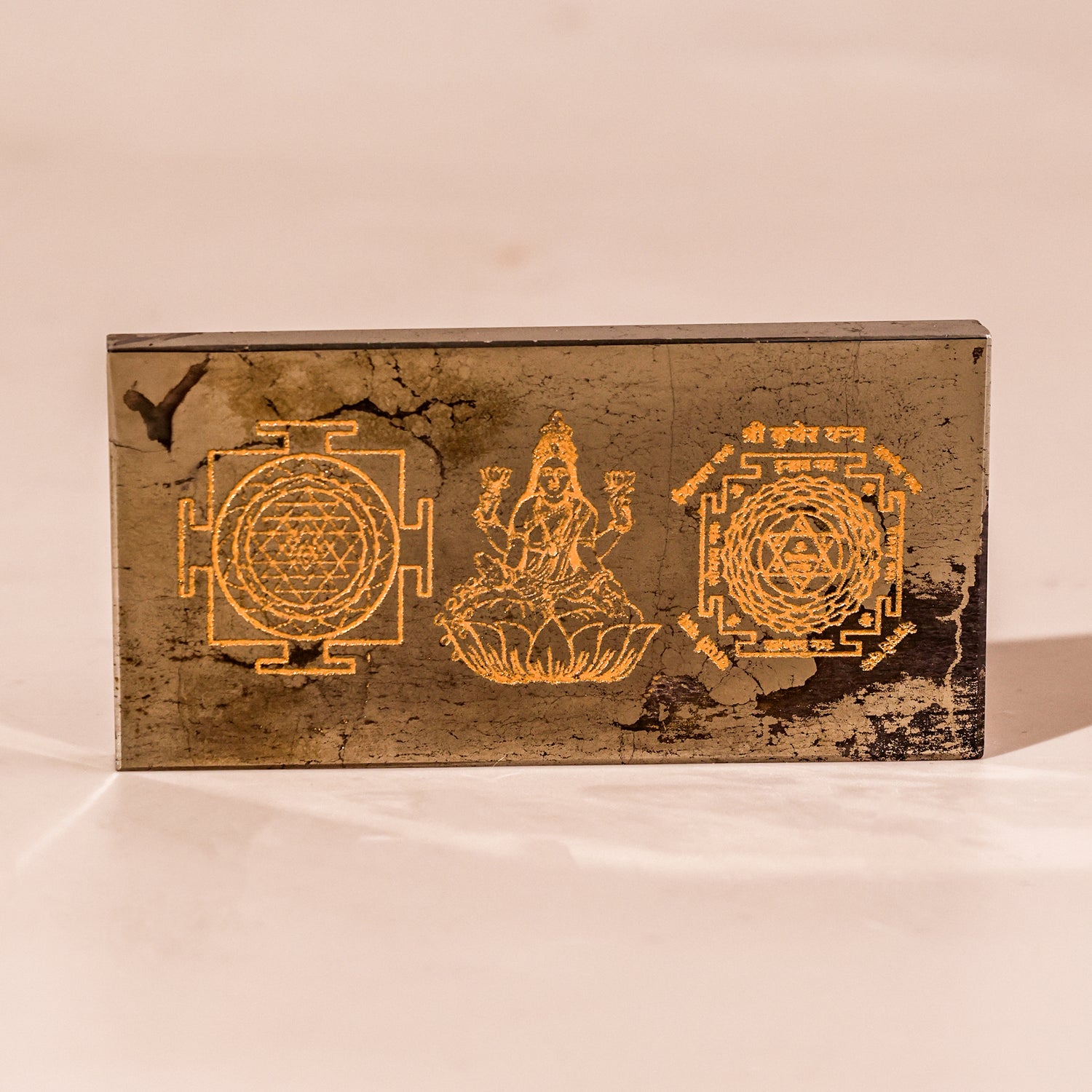 Pyrite Carwin Laxmi Kuber Yantra - Abhimantrit