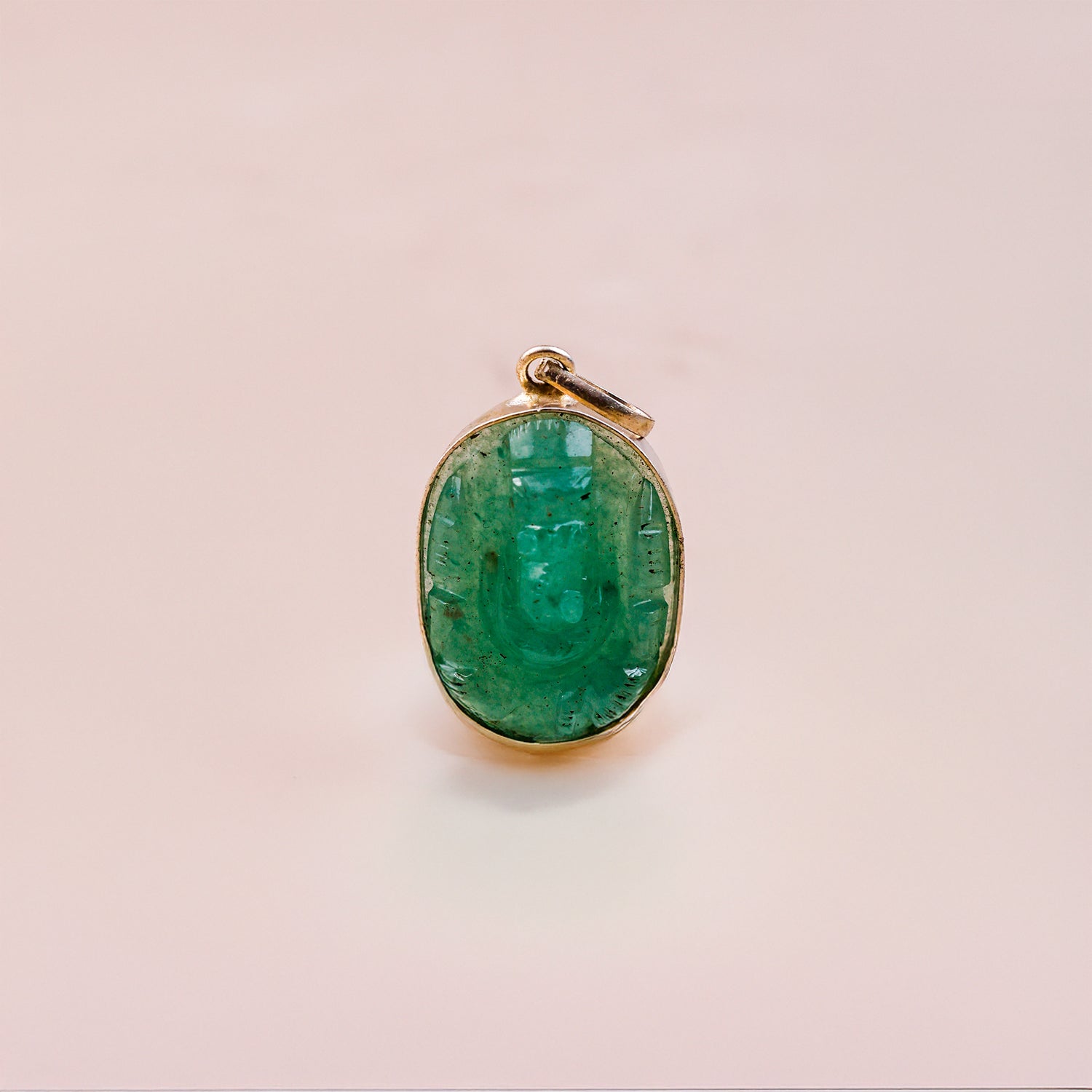 Green Aventurine Ganesha Pendant - Abhimantrit