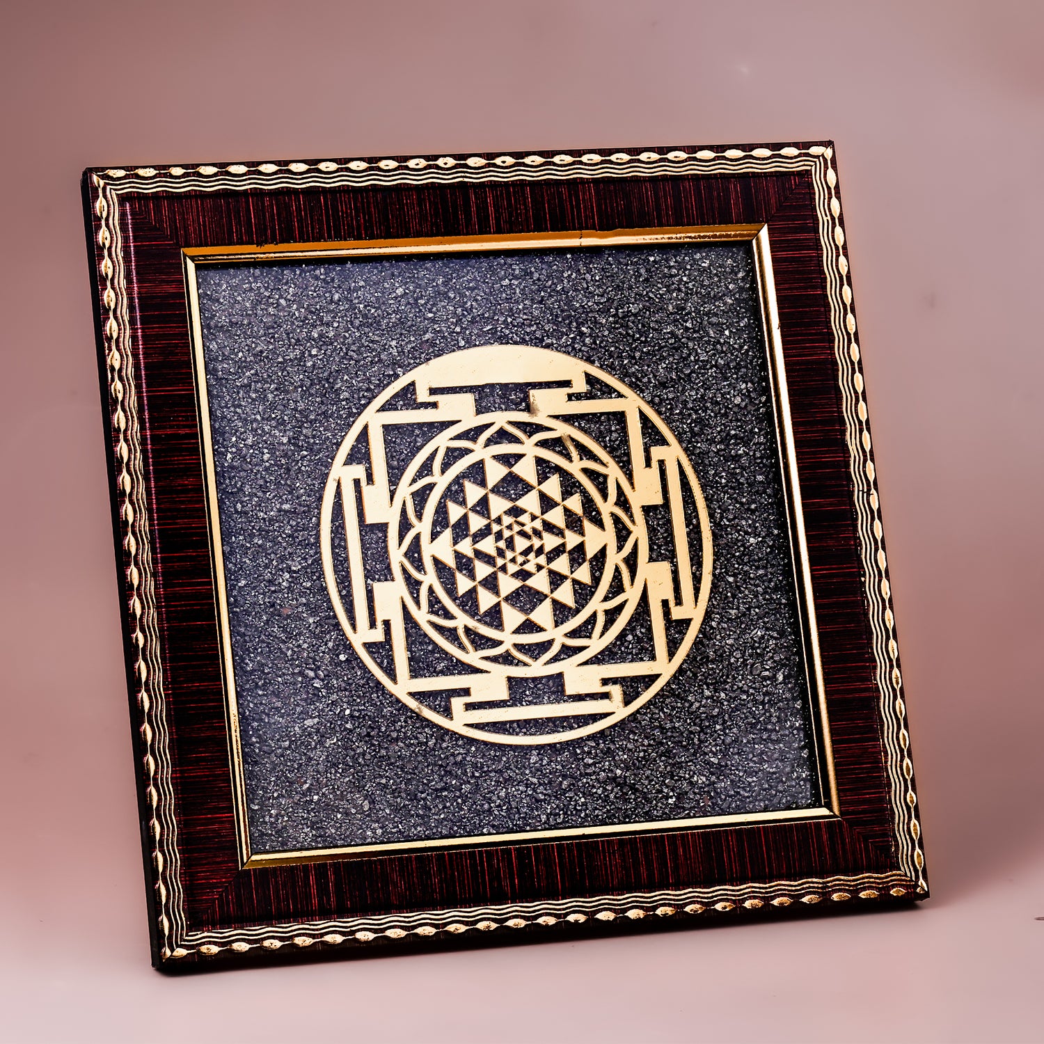 Shri Yantra Raw Pyrite Frame - Abhimantrit