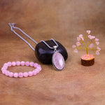 Rose Quartz Bracelet & Pendant With Tree (Combo)