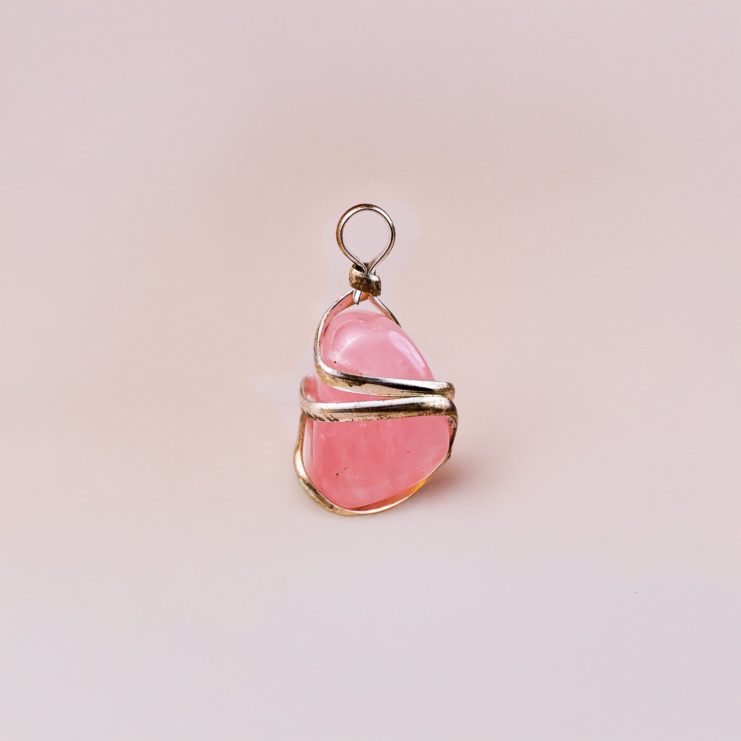 Rose Quartz Wrapping Pendant - Abhimantrit & Certified