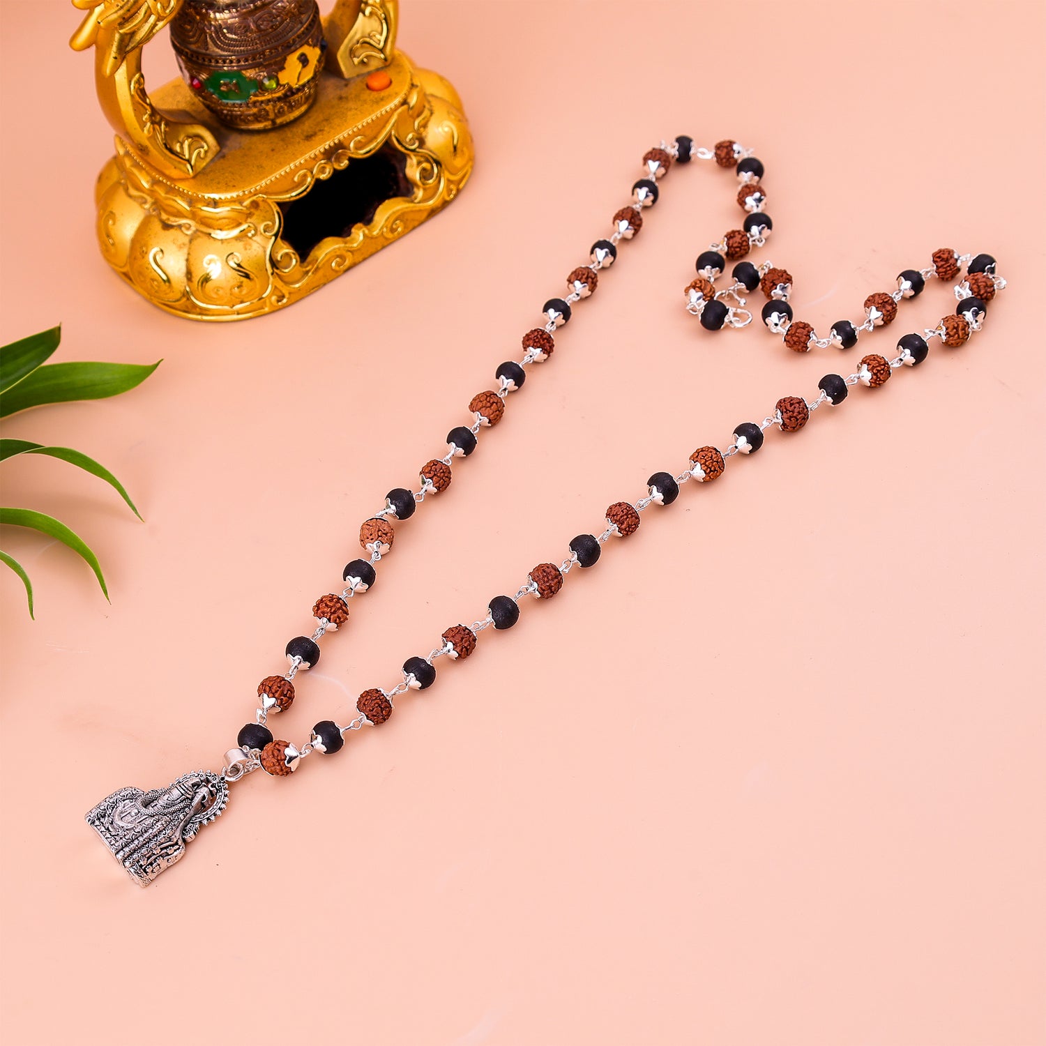 Karungali Rudraksha Mala with Mahadev Jyotirling Pendant