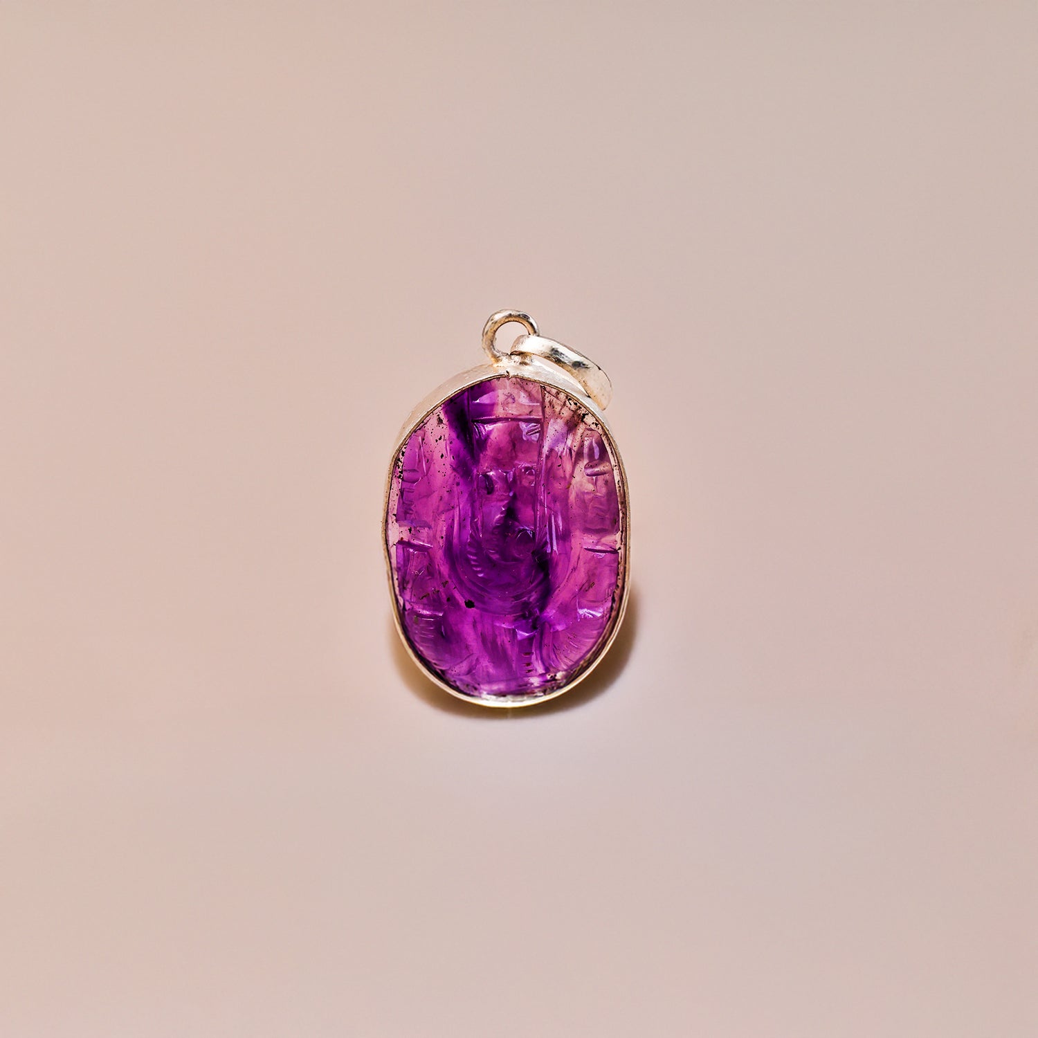 Amethyst Ganesha Pendant - Abhimantrit