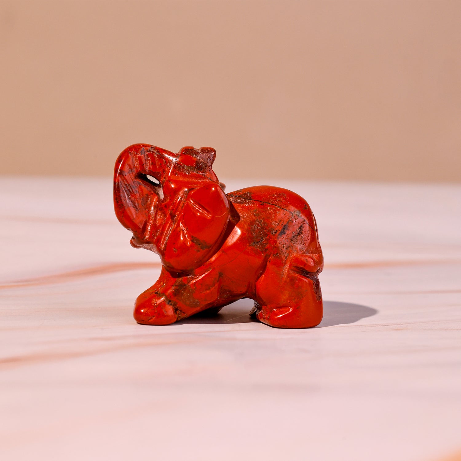 Red Jasper Crystal Elephant - Abhimantrit