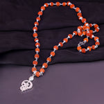Silver Rudraksha Mala with Murugan Trishul Pendant