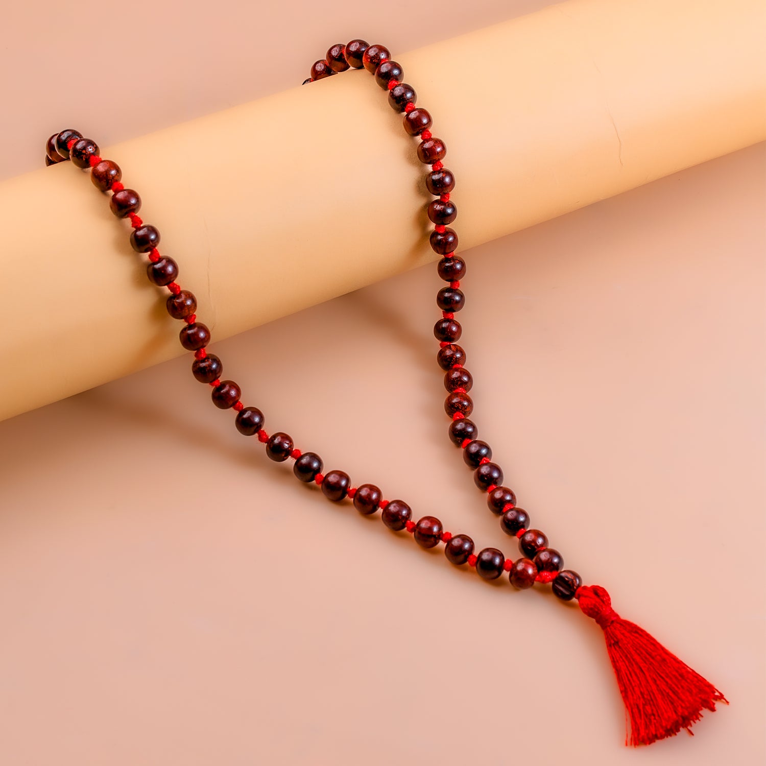 Red Sandal Wood Mala - Abhimantrit & Certified