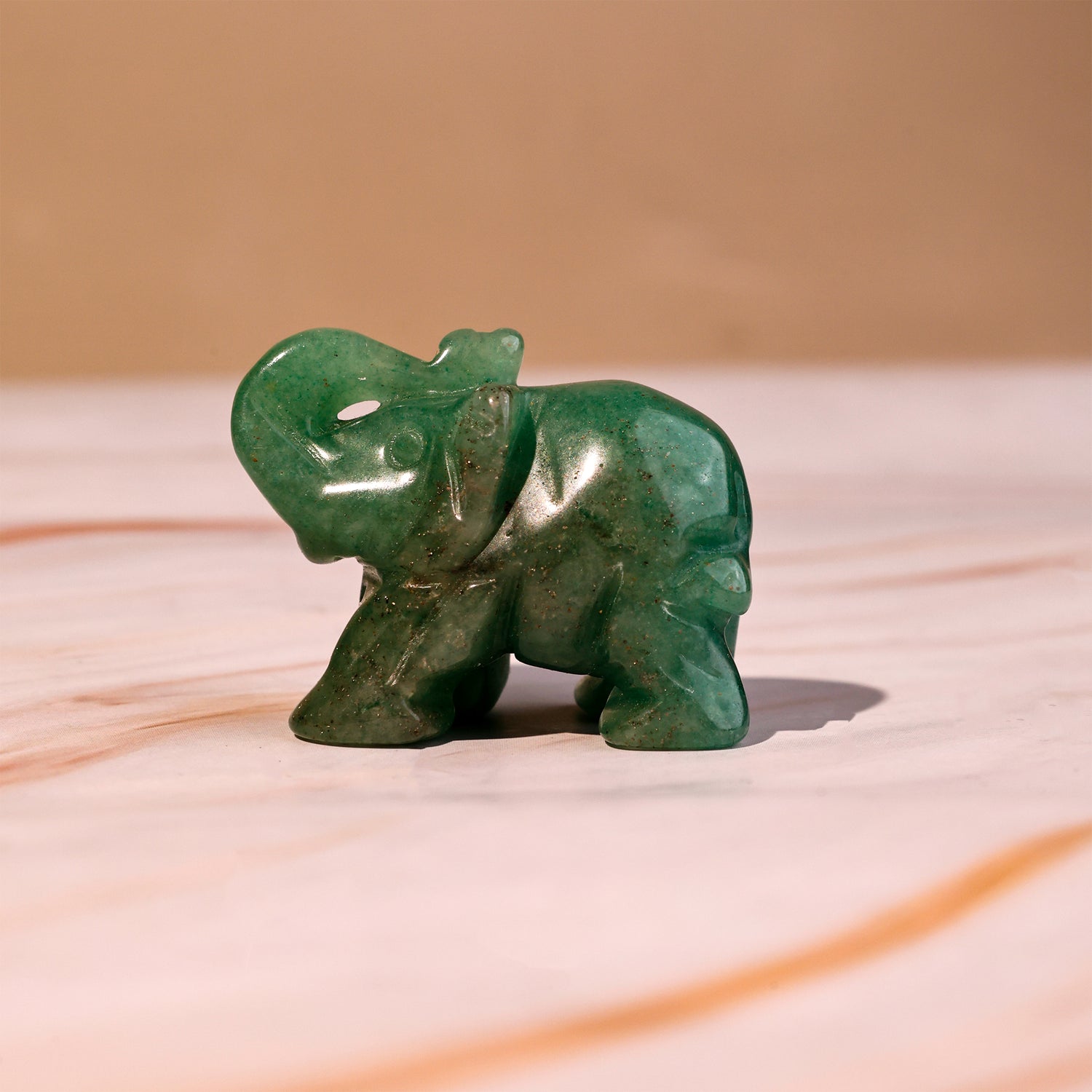 Green Aventurine Crystal Elephant - Abhimantrit