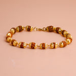Gold Plated Rudraksha Cap Bracelet