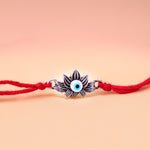 92.5 Pure Silver Lotus With Evil Eye Rakhi