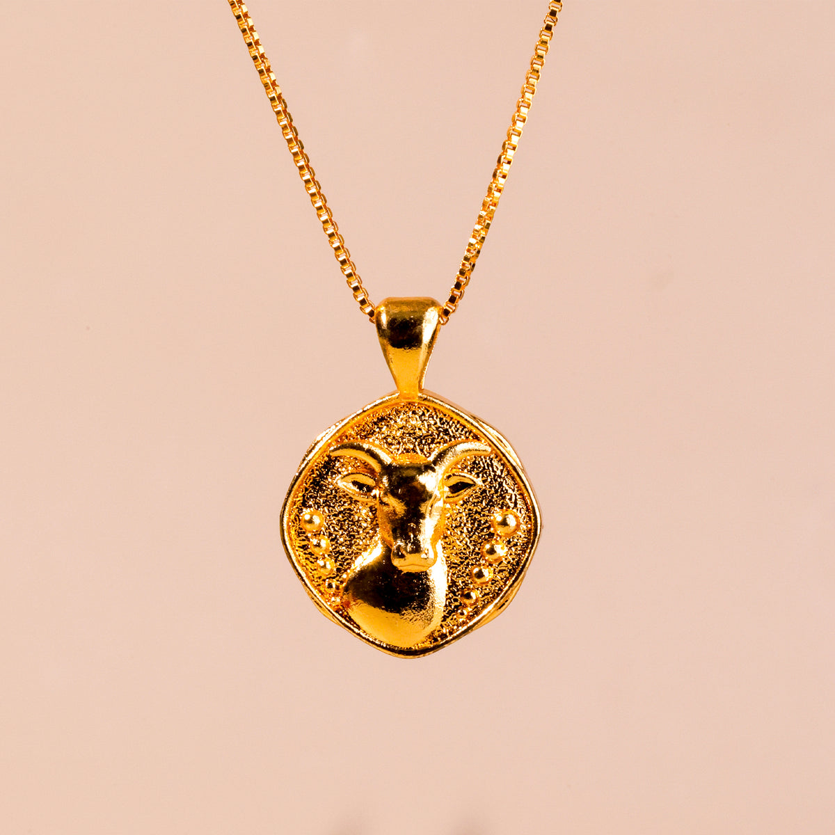 Capricorn Zodiac Sing Gold Plated Pendant