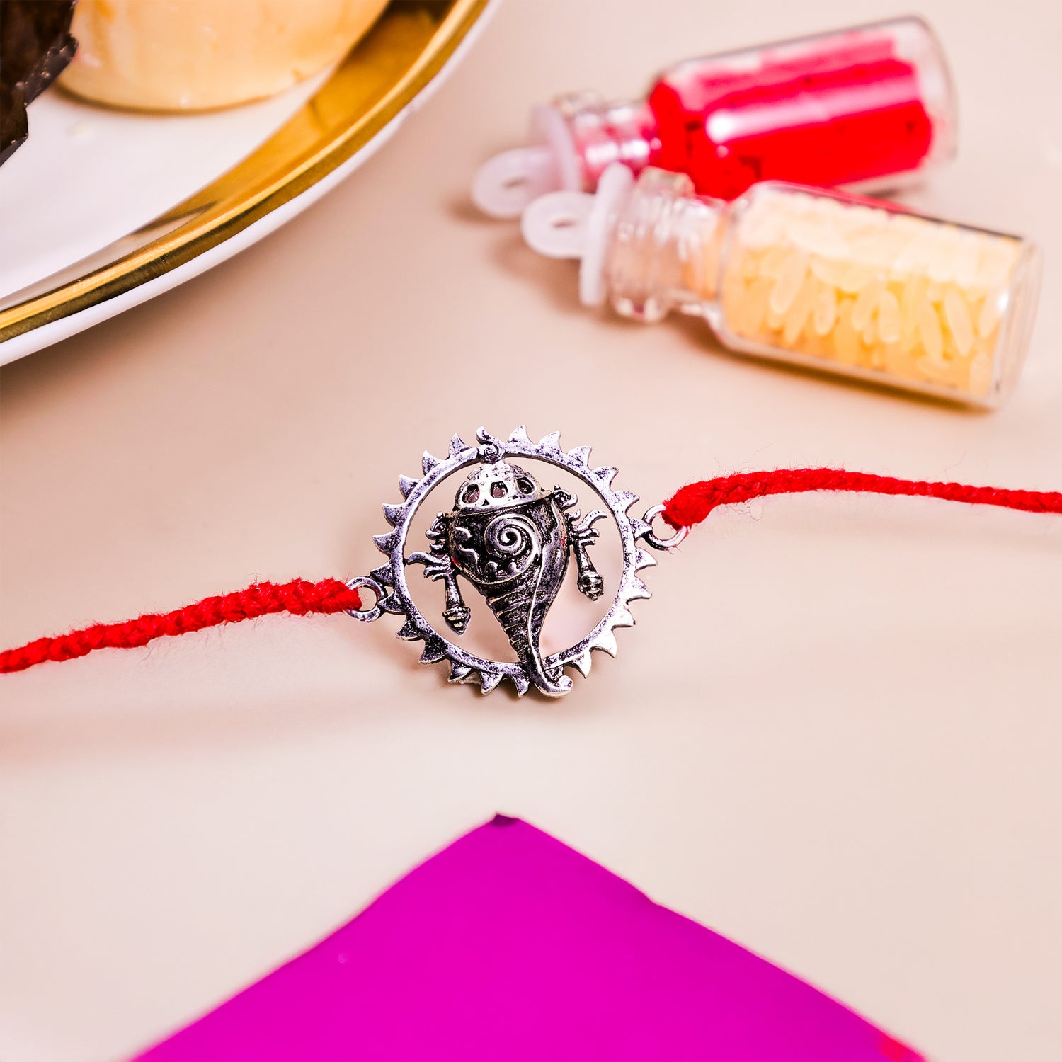 92.5 Pure Silver Shankh Rakhi