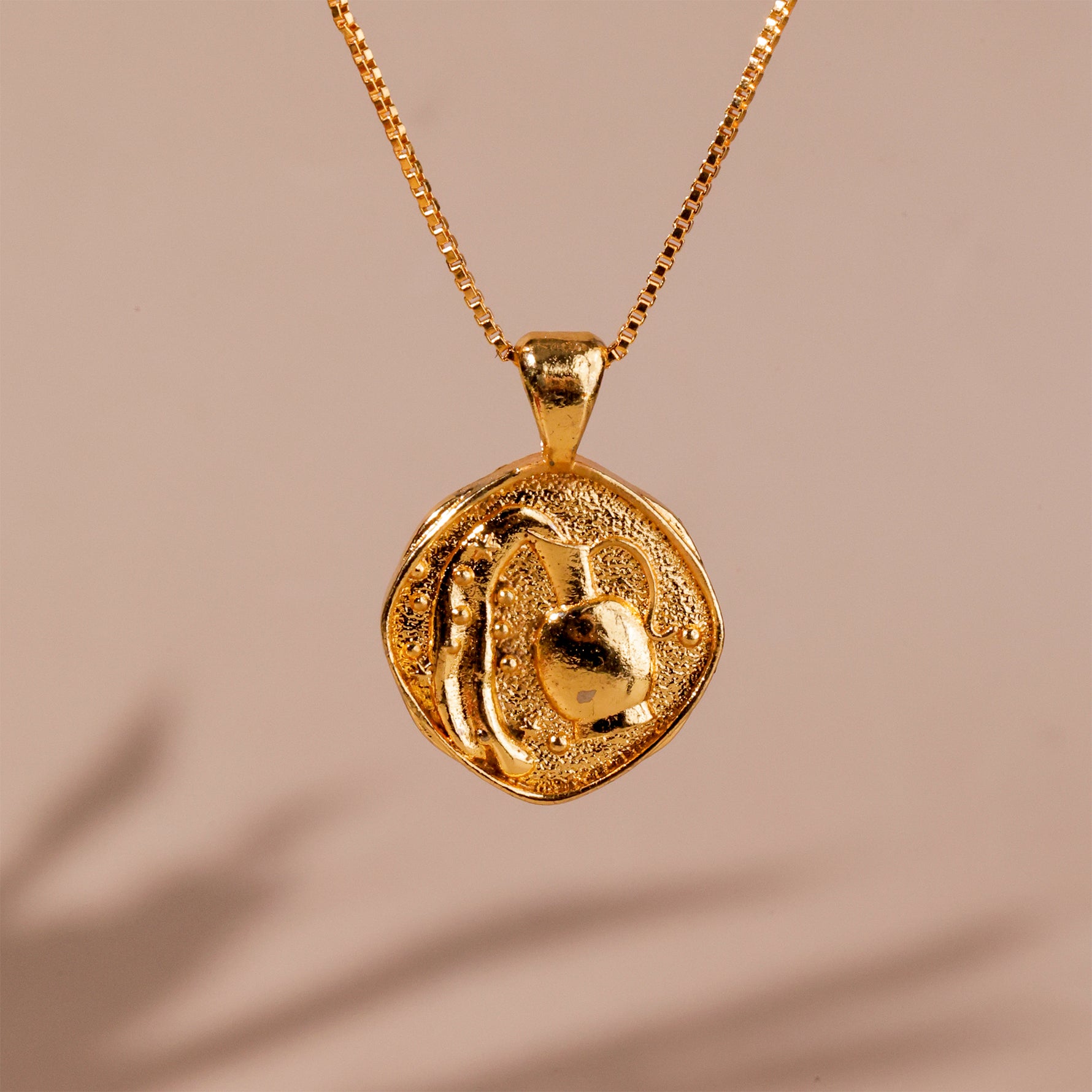 Aquarius Zodiac Sing Gold Plated Pendant