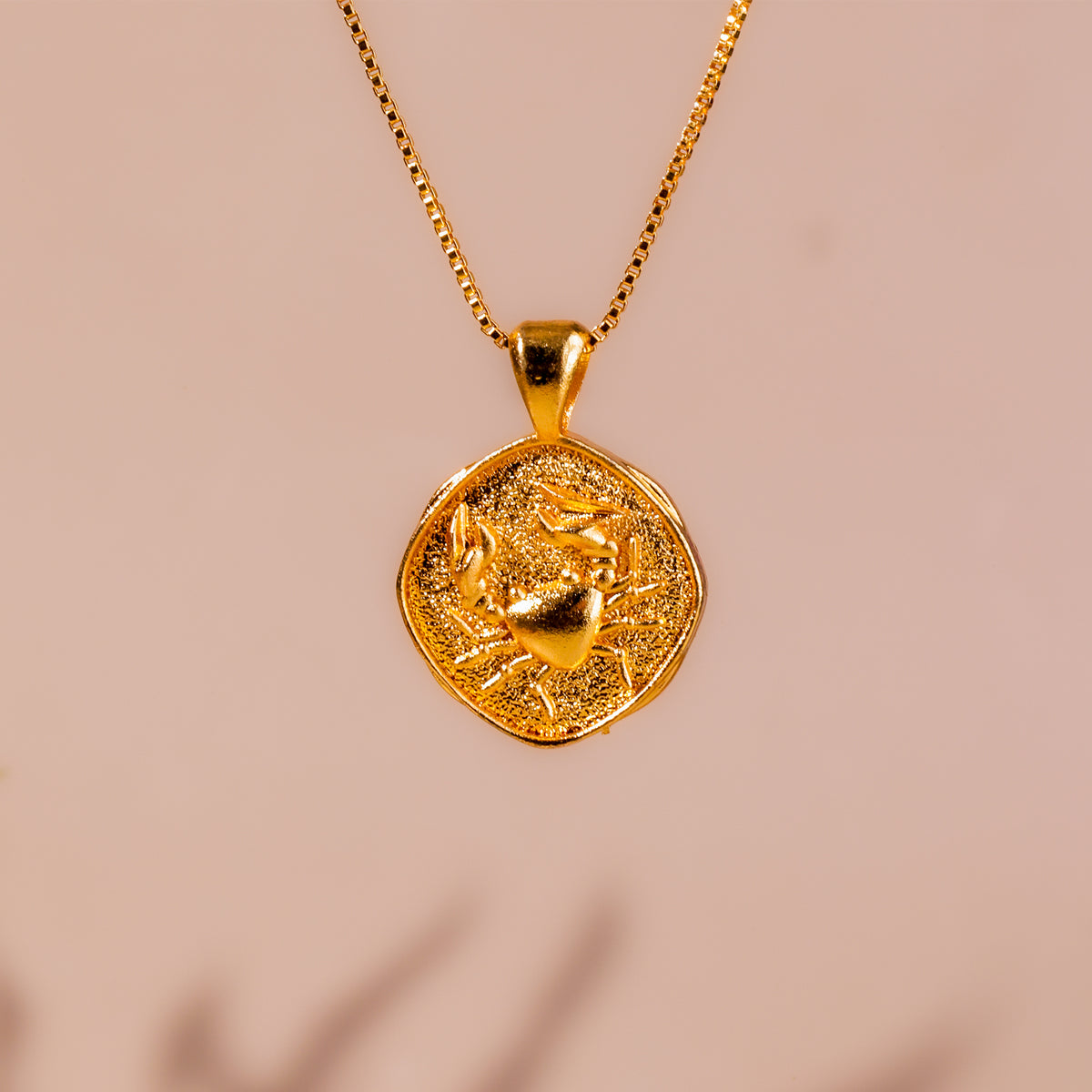 Cancer Zodiac Sing Gold Plated Pendant