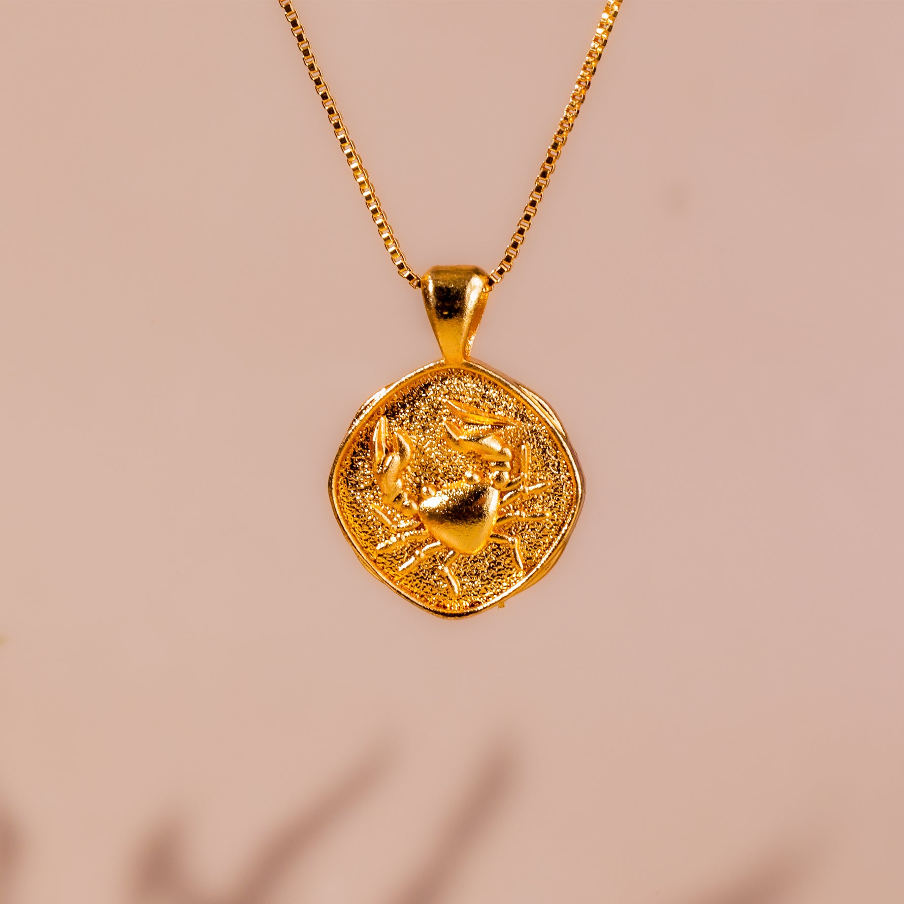 Cancer Zodiac Sing Gold Plated Pendant