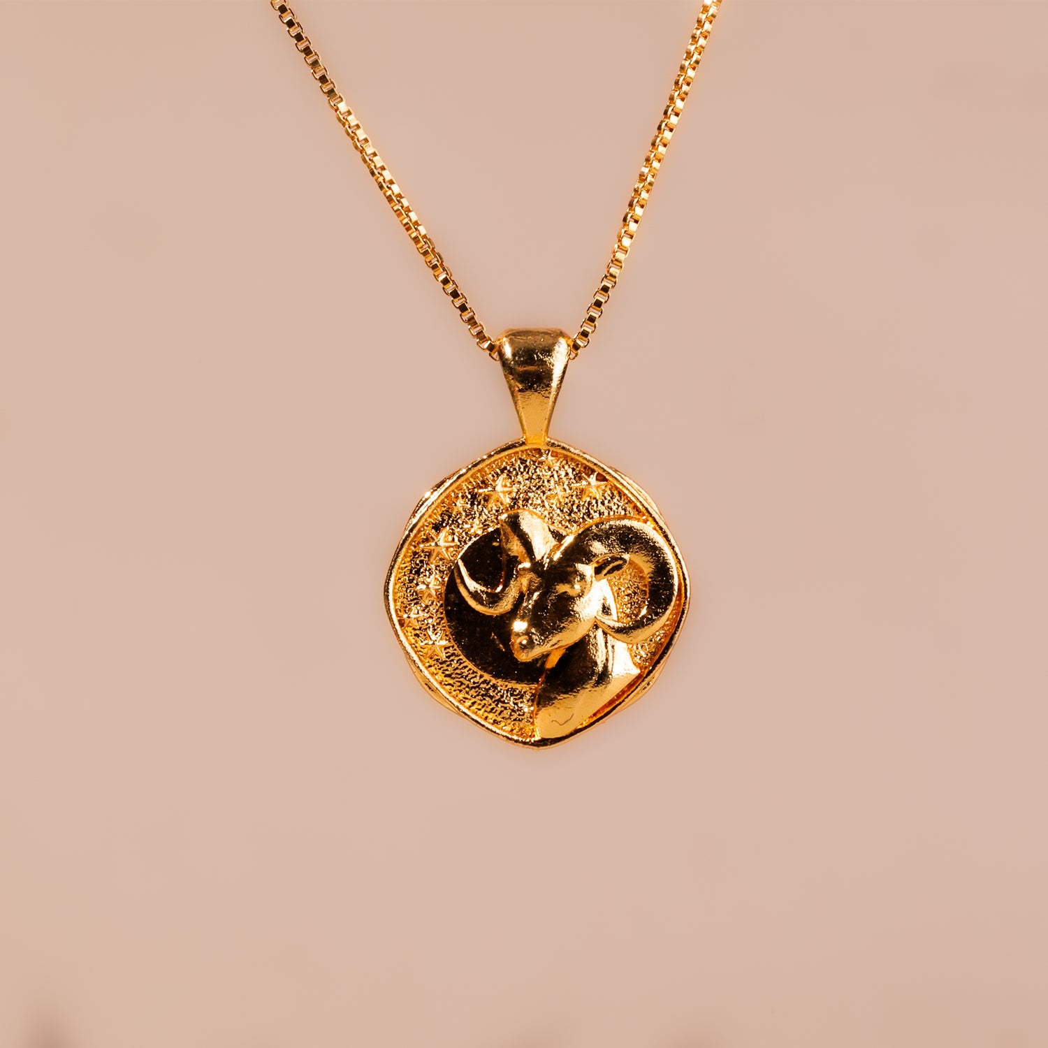 Aries Zodiac Sign Gold Plated Pendant - Abhimantrit
