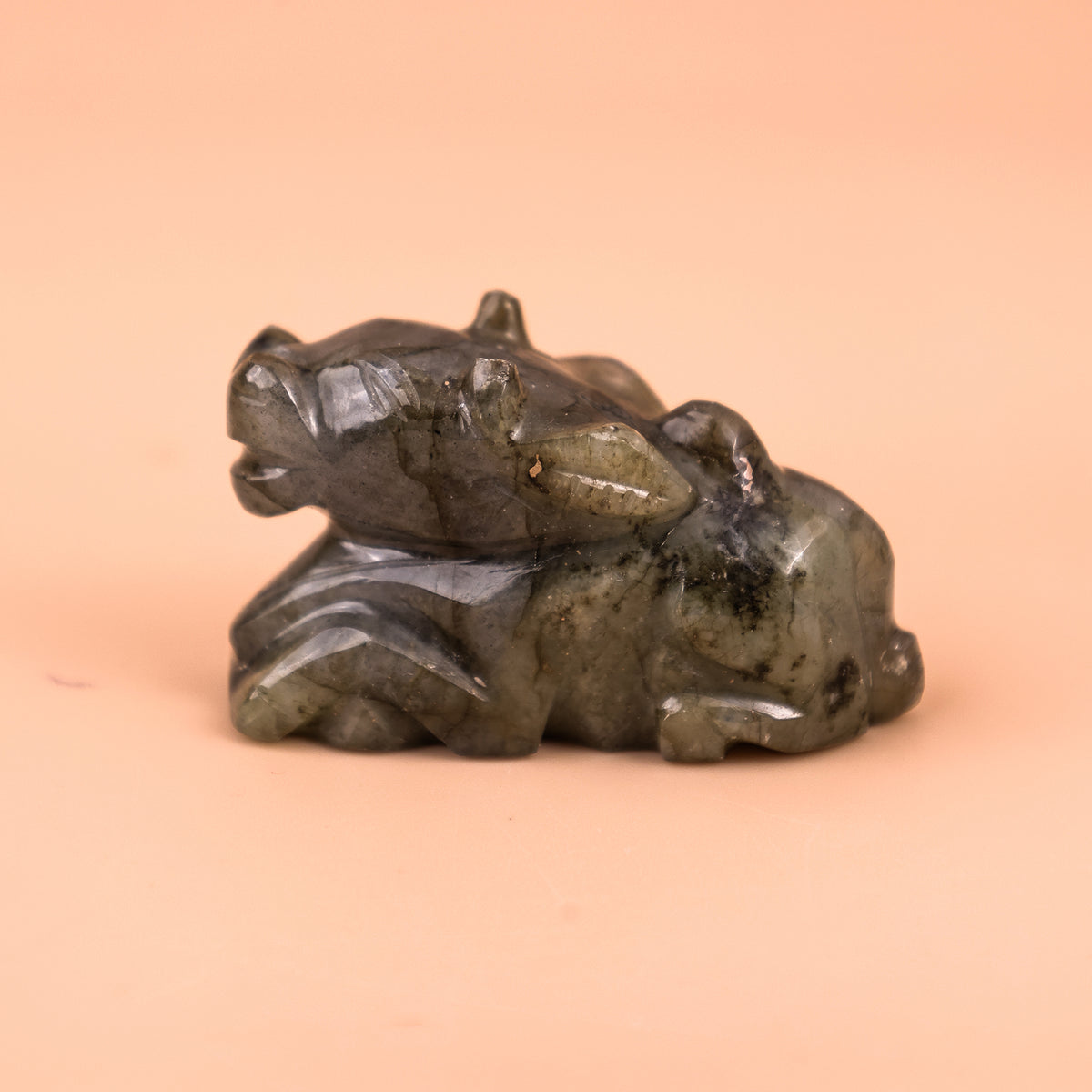 Labradorite Nandi (H-2.5cm, W-4cm) - Abhimantrit