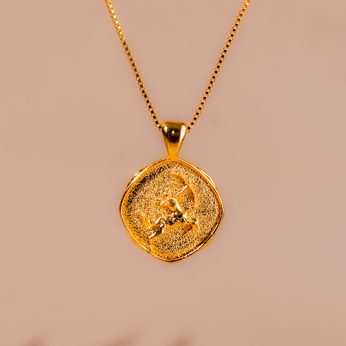 Sagittarius Zodiac Sign Gold Plated Pendant