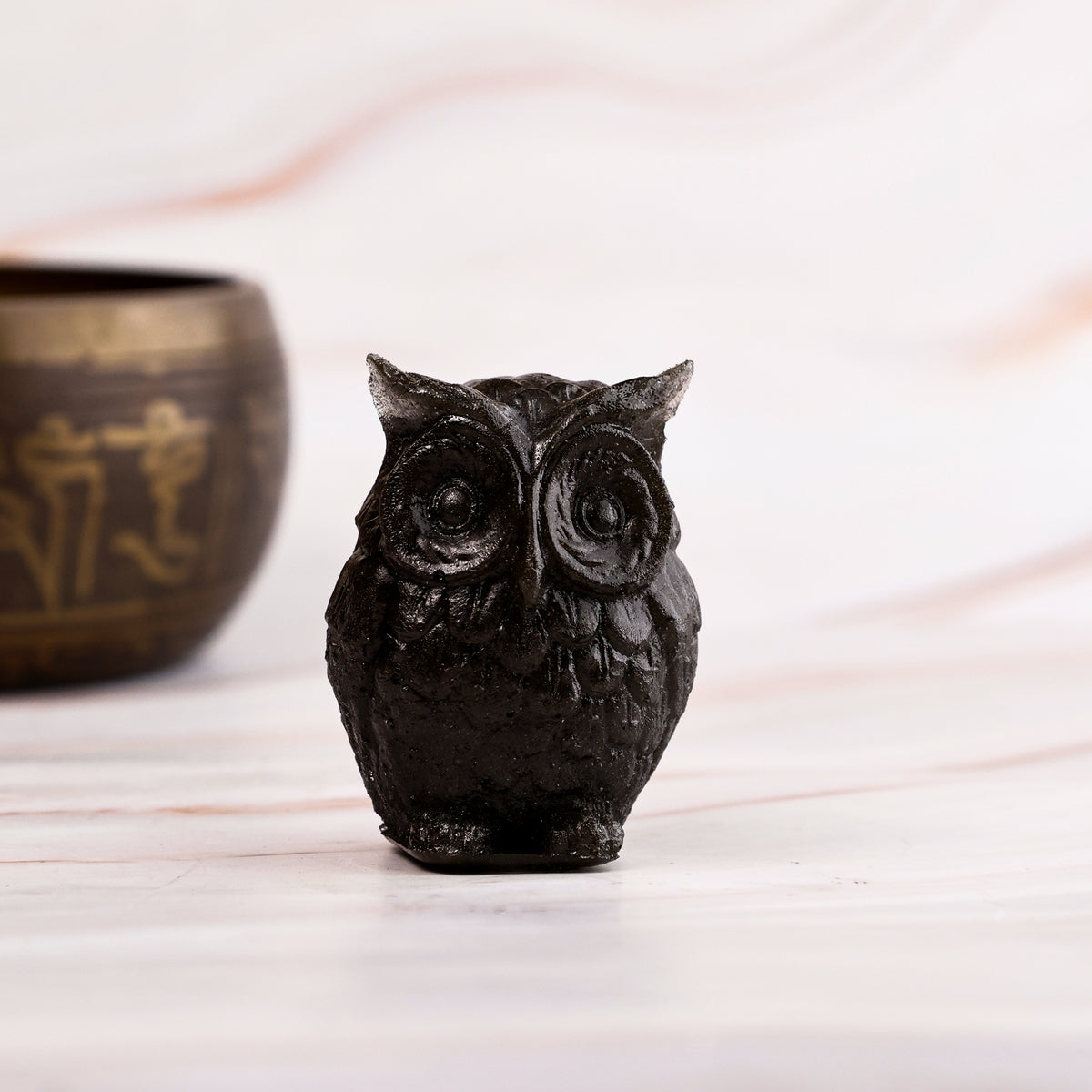 Pyrite Dust Owl Statue