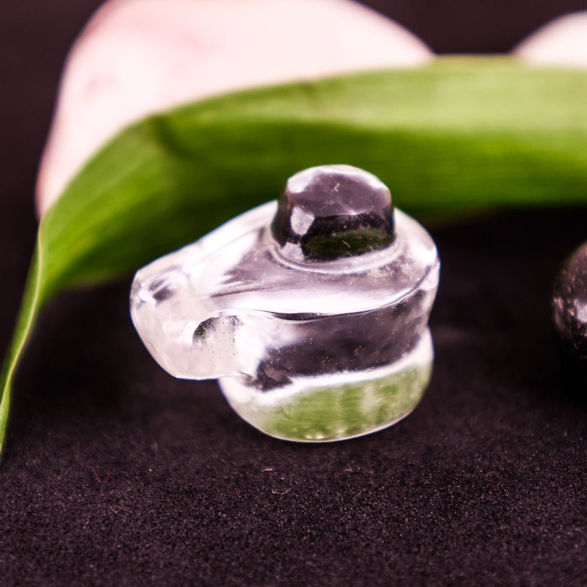 Natural Stone Clear Quartz Shivling - Abhimantrit