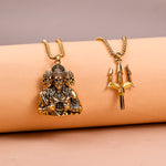 Panchmukhi Hanuman Ji with Bholenath Trishul Pendant - Abhimantrit