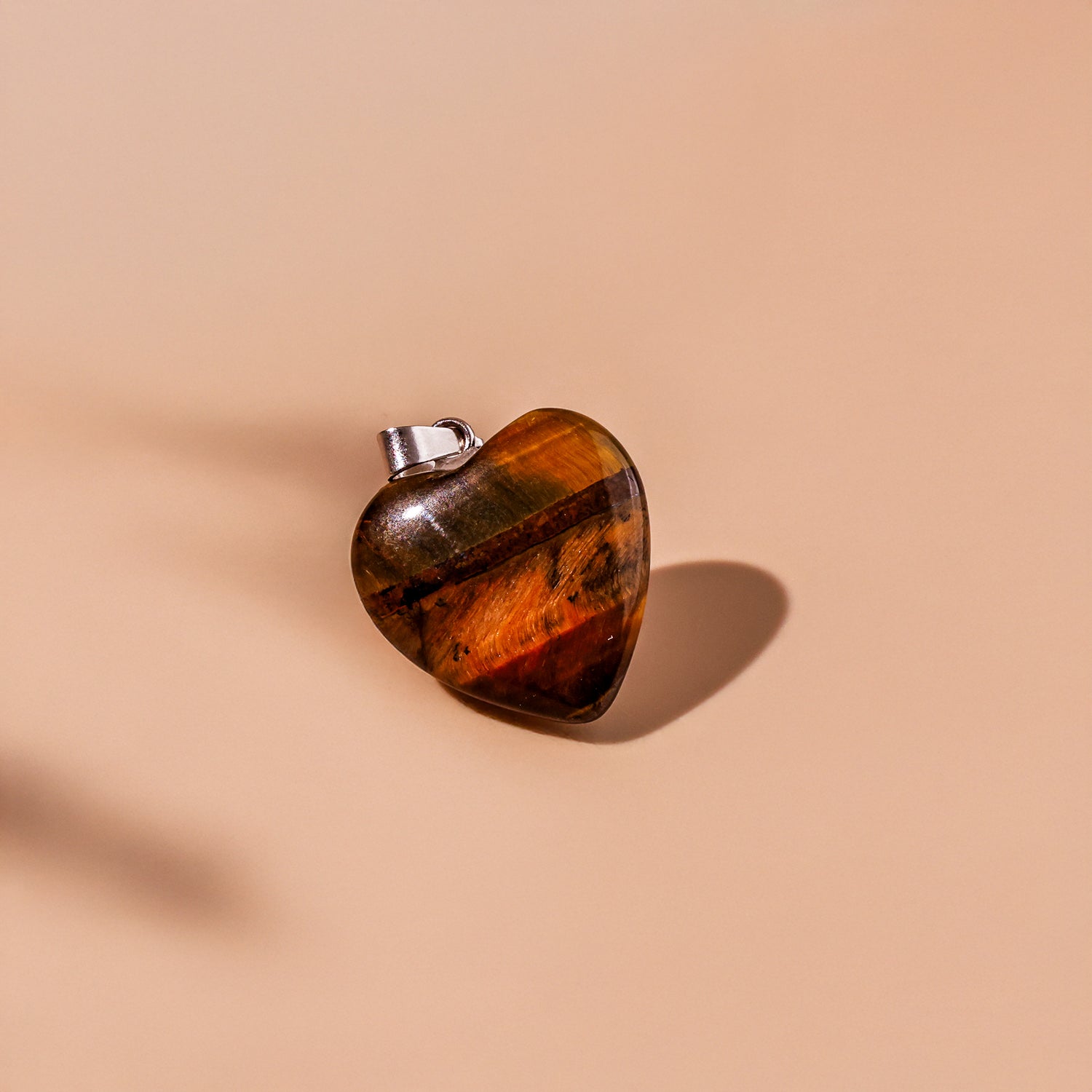 Tiger Eye Heart Pendant - Abhimantrit & Certified