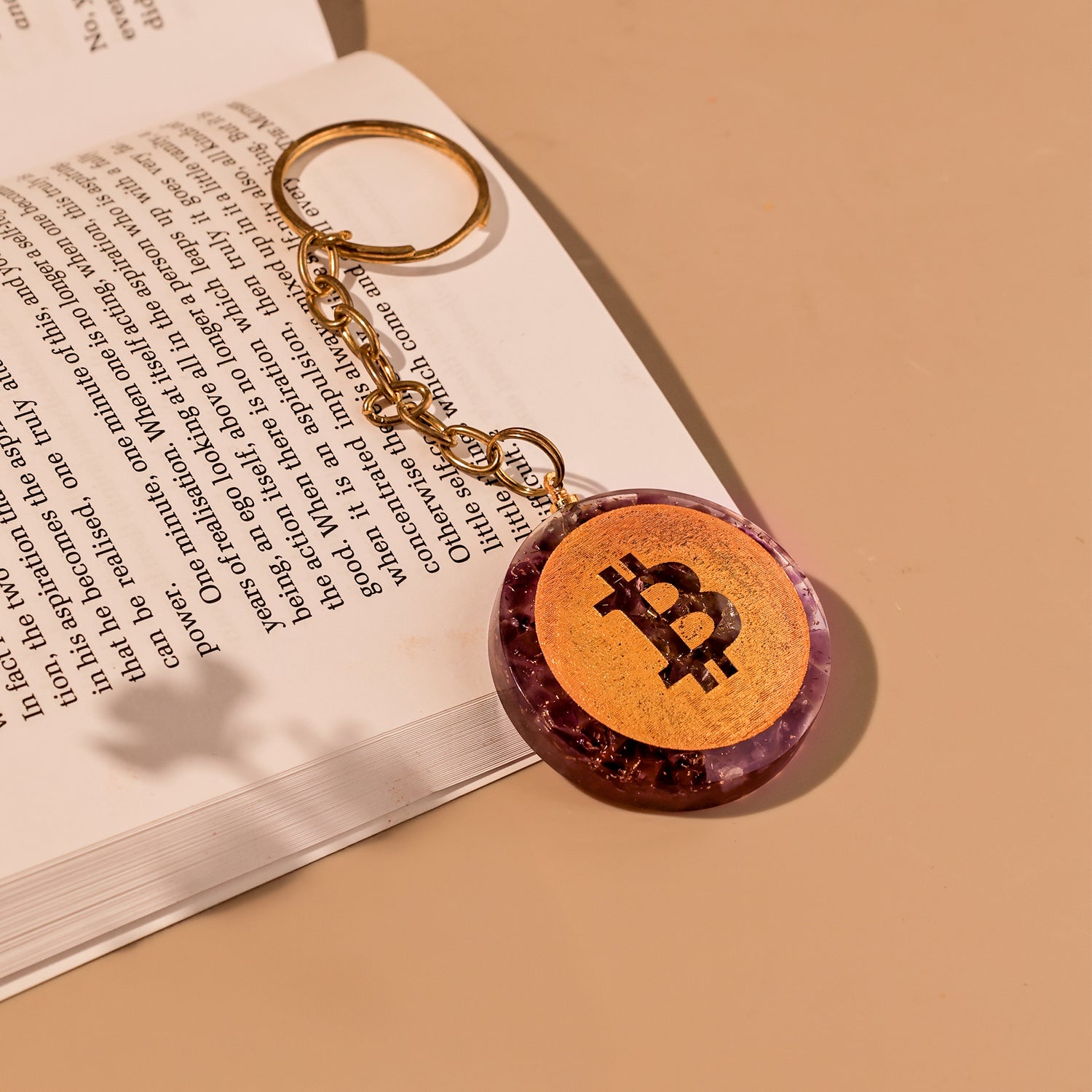 Bitcoin Amethyst Keychain - Abhimantrit