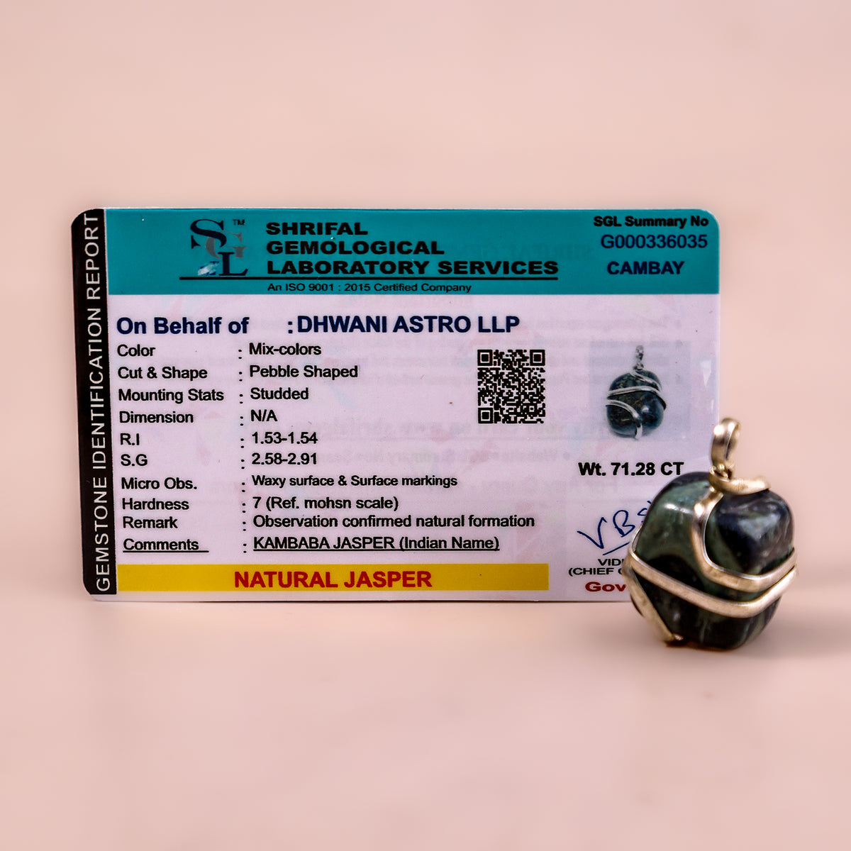 Jasper Stone Pendant